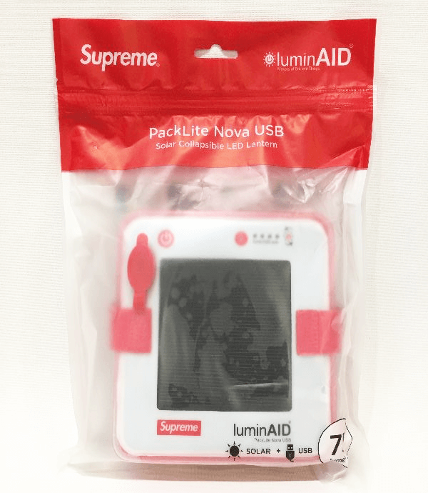 Supreme シュプリーム 18SS ルミンエイド LuminAID パックライト ノヴァ ランタン レッド USB